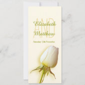 Invitation Menu de réception de mariage avec bourgeon de rose (Devant)