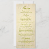 Invitation Menu de réception de mariage avec bourgeon de rose (Dos)