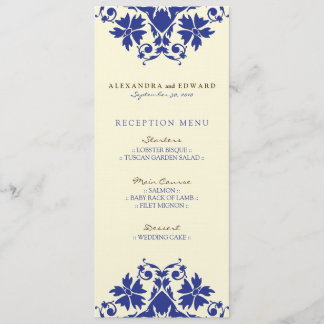 Invitation Menu de Réception de Mariage avec Timbre Décoratif