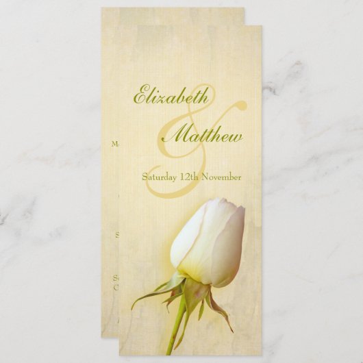 Invitation Menu de réception de mariage de dîner de bourgeon  (Devant / Derrière)