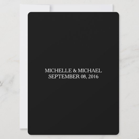 INVITATION MENU DE RÉCEPTION DE MARIAGE PERSONNALISABLE (Dos)