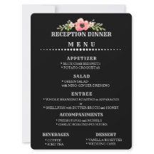 MENU DE RÉCEPTION DE MARIAGE PERSONNALISABLE