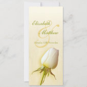 Invitation Menu de réception de mariage rose blanche bouton (Devant)