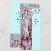 Invitation MENU DE RESTAURANT MONOGRAMME Bleu Marron Dîner, B (Devant / Derrière)