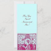 Invitation MENU DE RESTAURANT MONOGRAMME Rose Blanc Dîner, Br (Dos)