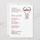 Invitation Menu de taille d'invitation rouge et noir (Devant)