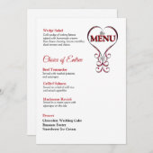 Invitation Menu de taille d'invitation rouge et noir (Devant / Derrière)