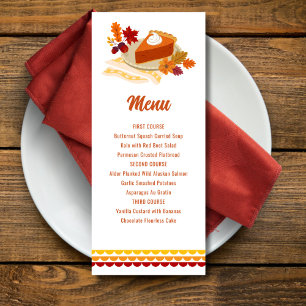 Invitation Menu de Thanksgiving à tarte imprimable