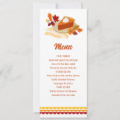 Invitation Menu de Thanksgiving à tarte imprimable (Devant)