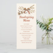Invitation Menu de Thanksgiving imprimable (Debout devant)