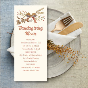Invitation Menu de Thanksgiving imprimable