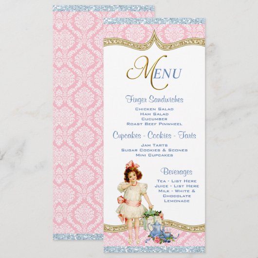 Invitation Menu de thé à partie (Devant / Derrière)