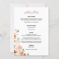 Menu d'entrée floral rose et pêche 2