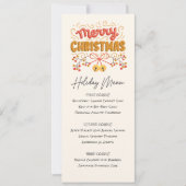 Invitation Menu des fêtes des baies et cloches à imprimer (Devant)