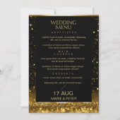 Invitation Menu des parkles noires de luxe moderne (Devant)