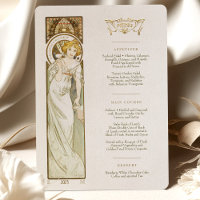 Menu Dîner Mariage Art Nouveau par Mucha