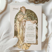 Invitation Menu Dîner Mariage Art Nouveau par Mucha
