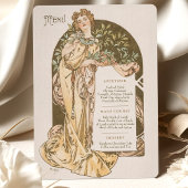 Invitation Menu Dîner Mariage Art Nouveau par Mucha