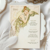 Invitation Menu Dîner Mariage Art Nouveau par Mucha
