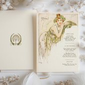 Invitation Menu Dîner Mariage Art Nouveau par Mucha