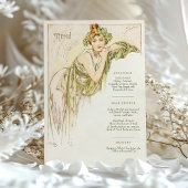 Invitation Menu Dîner Mariage Art Nouveau par Mucha