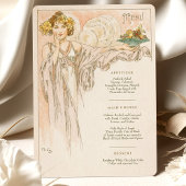 Invitation Menu Dîner Mariage Art Nouveau par Mucha