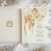 Invitation Menu Dîner Mariage Art Nouveau par Mucha