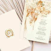 Invitation Menu Dîner Mariage Art Nouveau par Mucha