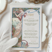 Invitation Menu Dîner Mariage Art Nouveau par Mucha