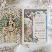 Invitation Menu Dîner Mariage Art Nouveau par Mucha