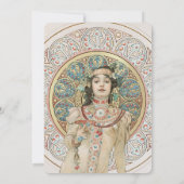 Invitation Menu Dîner Mariage Art Nouveau par Mucha (Dos)