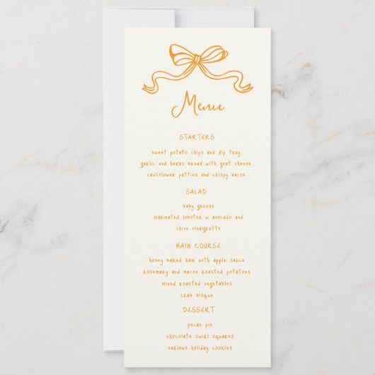 Invitation Menu Dîner Mariage Tiré À La Main Des Vaches Whims (Devant)
