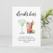 Invitation Menu Drinks Aquarela, Signature drinks (Debout devant)