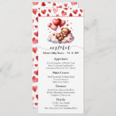 Invitation Menu du Baby shower de l'ours Valentine (Devant / Derrière)