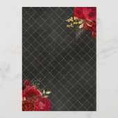 Invitation Menu du bar Rouge Noir et Or (Dos)