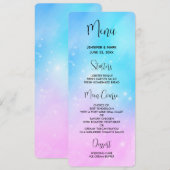 Invitation Menu du ciel dégradé rose et bleu pastel (Devant / Derrière)