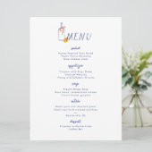 Invitation Menu du dîner au vin blanc citron Al Fresco (Debout devant)