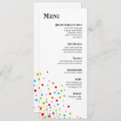 Invitation Menu du dîner de célébration avec confettis (Devant / Derrière)