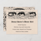 Invitation Menu du dîner de jeu de balle de chasseur à l'anci (Devant / Derrière)