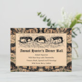 Invitation Menu du dîner de jeu de balle de chasseur à l'anci (Debout devant)