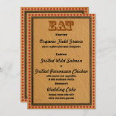 Invitation Menu du dîner de la réception de style occidental (Devant / Derrière)