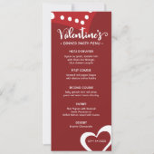 Invitation Menu du dîner de la Saint-Valentin sur mesure (Devant)