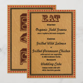 Invitation Menu du dîner de la soirée de réception de style o (Devant / Derrière)