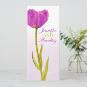 Invitation Menu du dîner de réception de mariage aux tulipes (Debout devant)