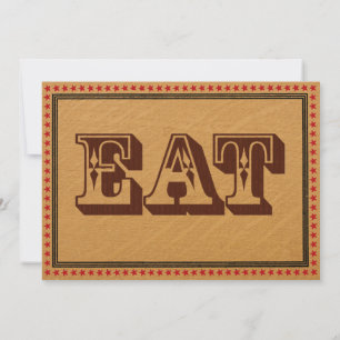 Invitation Menu du dîner de réception de style occidental