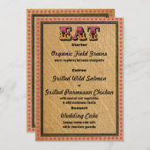 Invitation Menu du dîner de réception de style occidental (Devant / Derrière)