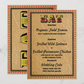 Invitation Menu du dîner de réception de style occidental (Devant / Derrière)