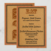 Invitation Menu du dîner de réception de style occidental (Devant / Derrière)