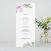 Invitation Menu Du Dîner Floral Rose Pastel (Debout devant)