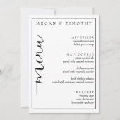 Invitation Menu élégant pour Mariage (Devant)